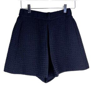 Maje Black Textured Pleated Front Skort Shorts Pockets High Waisted 4